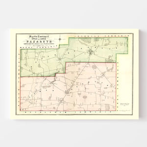 Vintage Map of Northampton County, Pennsylvania 1850