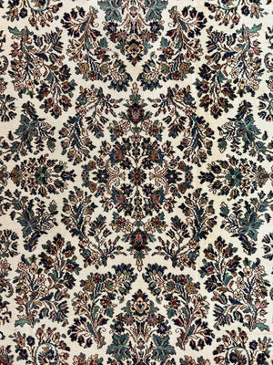 Karastan Rug 5.9 x 9 Ivory Sarouk #760, Vintage Wool Original Collection 700 Series, Discontinued