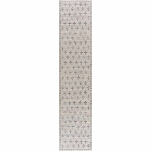 Tigris Swiss Cross Ivory & Gray 2322 Runner Rug