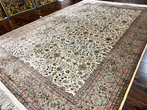 Wonderful Turkish Silk Rug 8x12, Handmade, Fine 320 KPSI