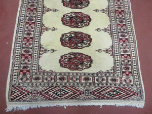 2' 7" x 7' Handmade Finely Knotted Pakistani Turkoman Bokhara Detailed Wool Rug