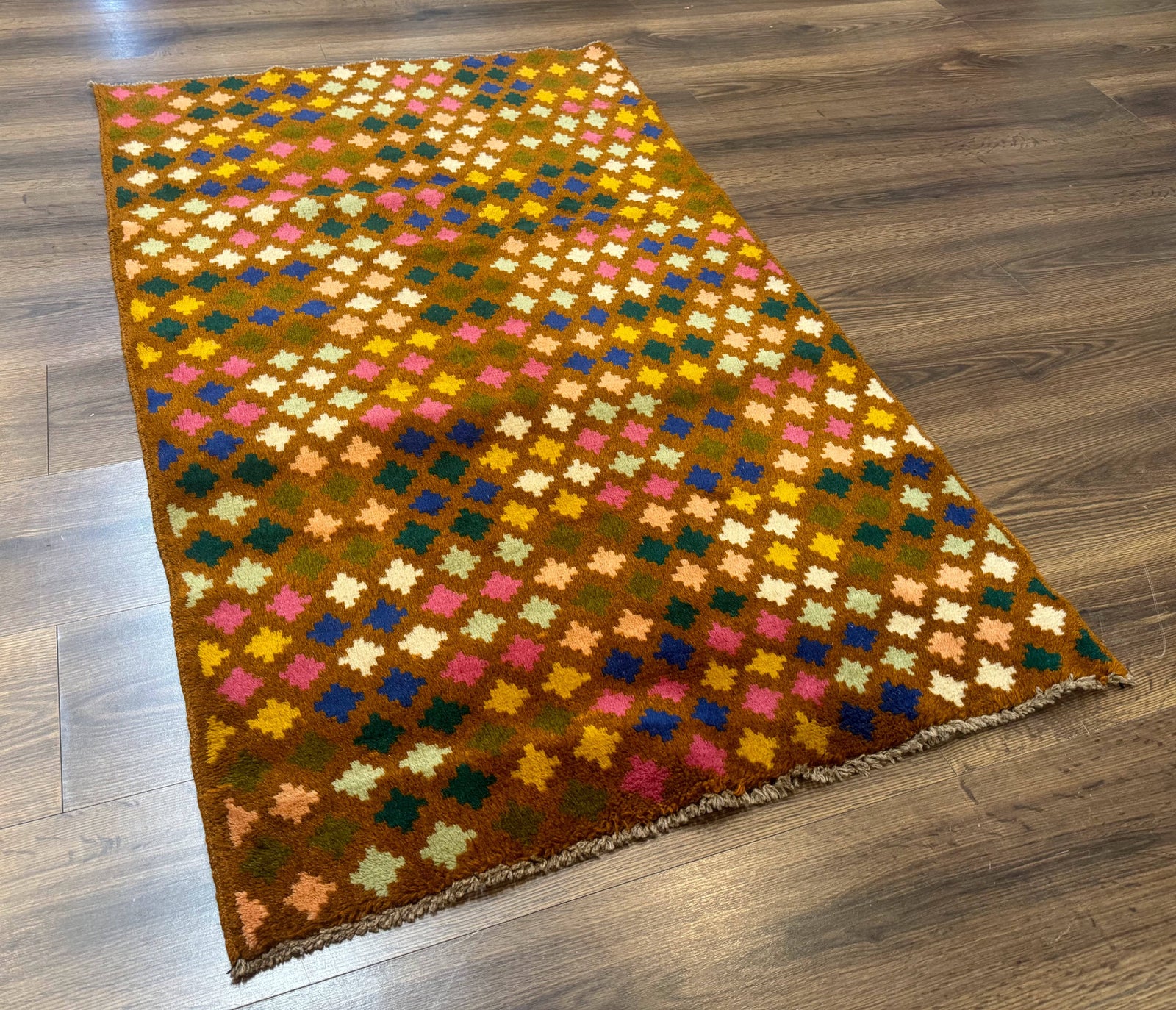 Afghan Balouch Rug 3x5, Multicolor, Vintage, Wool, Handmade