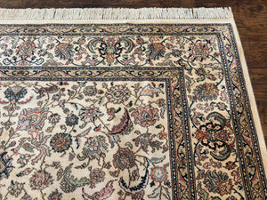 Karastan Rug #738 Tabriz Design 8.8 x 10.6, Room Sized Wool Pile Karastan Carpet, Vintage Discontinued Karastan Area Rug, Ivory, Floral Rug