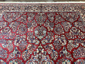 Karastan Rug 10x18 Red Sarouk #785, Wool Karastan Carpet, Original 700 Series, Vintage Discontinued Large Oriental Rug