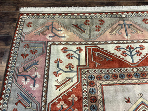 Large Turkish Milas Rug 10x13, Gray, Vintage, Wool on Wool
