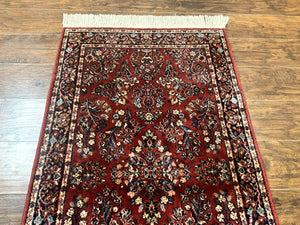Karastan Rug 3x5 Red Sarouk #785, Karastan Wool Pile Rug, Original 700 Series, Discontinued Vintage Karastan Carpet