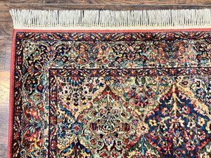 Karastan Multicolor Panel Kirman Rug #717, Wool Karastan Rug 5.9 x 9, Vintage Multipanel Kirman, Original Karastan Collection 700 Series