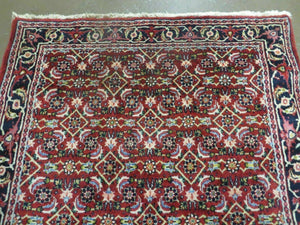 3' X 5' Handmade Knotted Indian Amritsar Floral Oriental Wool Red Rug Organic Nice