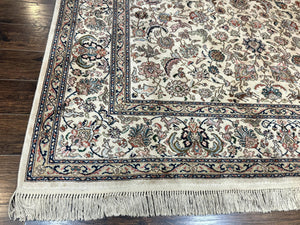 Karastan Rug #738 Tabriz Design 8.8 x 10.6, Room Sized Wool Pile Karastan Carpet, Vintage Discontinued Karastan Area Rug, Ivory, Floral Rug