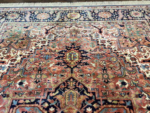 Karastan Rug 8.8 x 12, Karastan Heriz #726, Wool Pile Karastan Area Rug, Rare Hard to Find, Original 700 Series