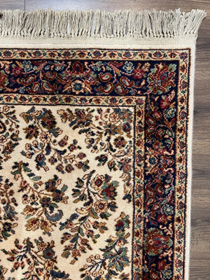 Karastan Rug 4.3 x 6, Karastan Ivory Sarouk #760 Wool Carpet, Vintage Original Collection 700 Series Discontinued, Floral Oriental Rug, Nice