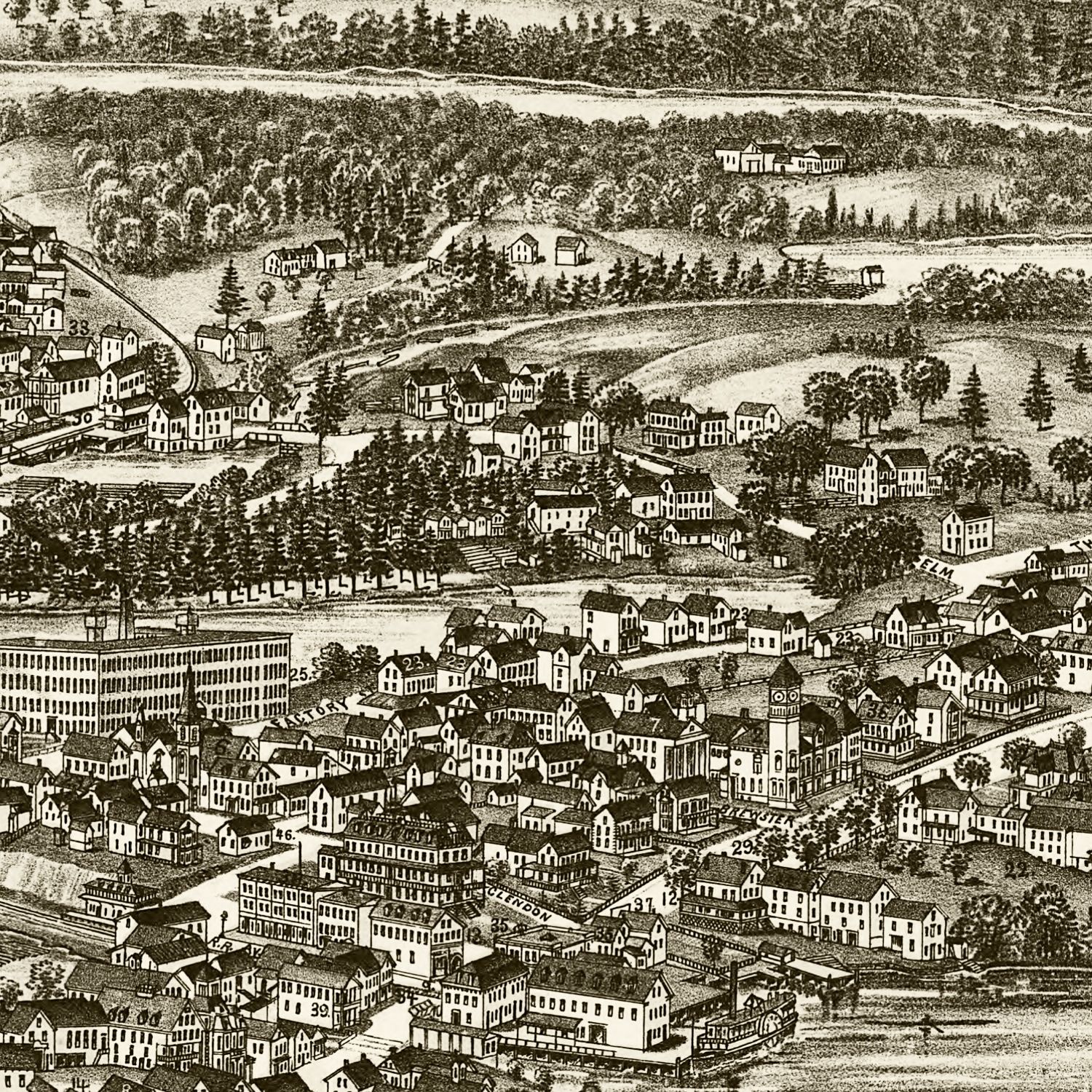 Vintage Map of Wolfeborough, New Hampshire 1889