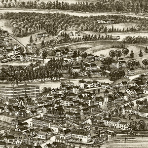 Vintage Map of Wolfeborough, New Hampshire 1889