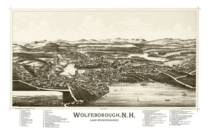 Vintage Map of Wolfeborough, New Hampshire 1889