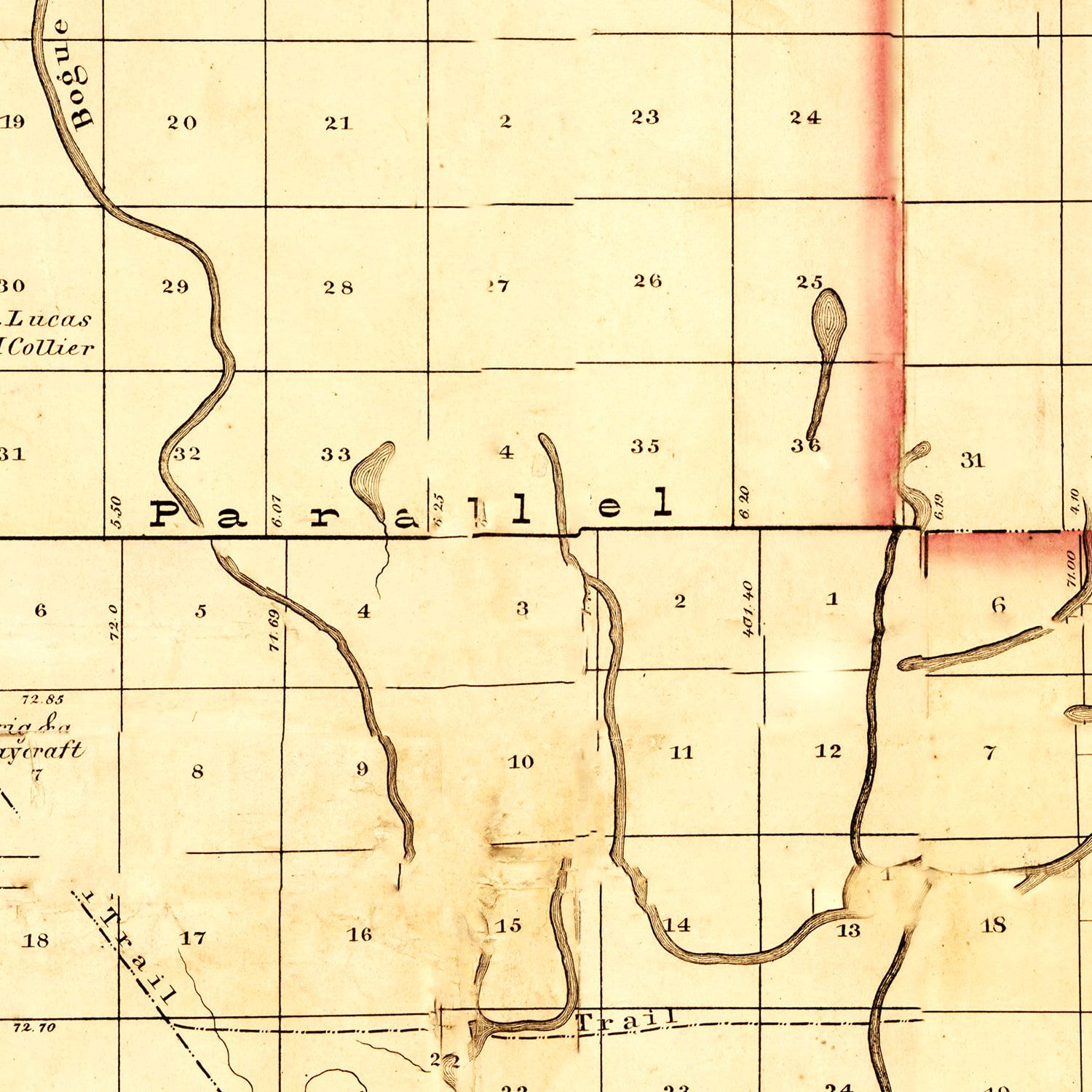 Vintage Map of Washington County, Mississippi 1871
