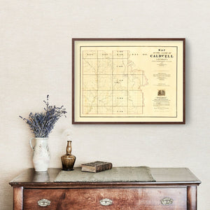 Vintage Map of Caldwell Parish, Louisiana 1860