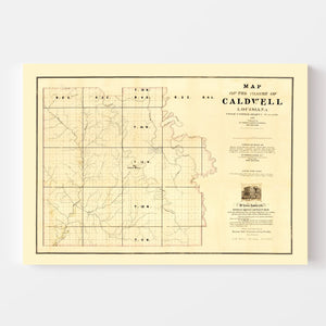 Vintage Map of Caldwell Parish, Louisiana 1860