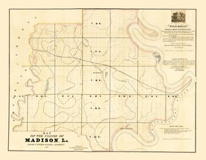 Vintage Map of Madison Parish, Louisiana 1860
