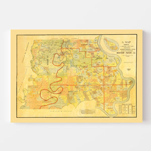 Vintage Map of Madison Parish, Louisiana 1891