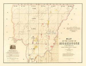 Vintage Map of Morehouse Parish, Louisiana 1860