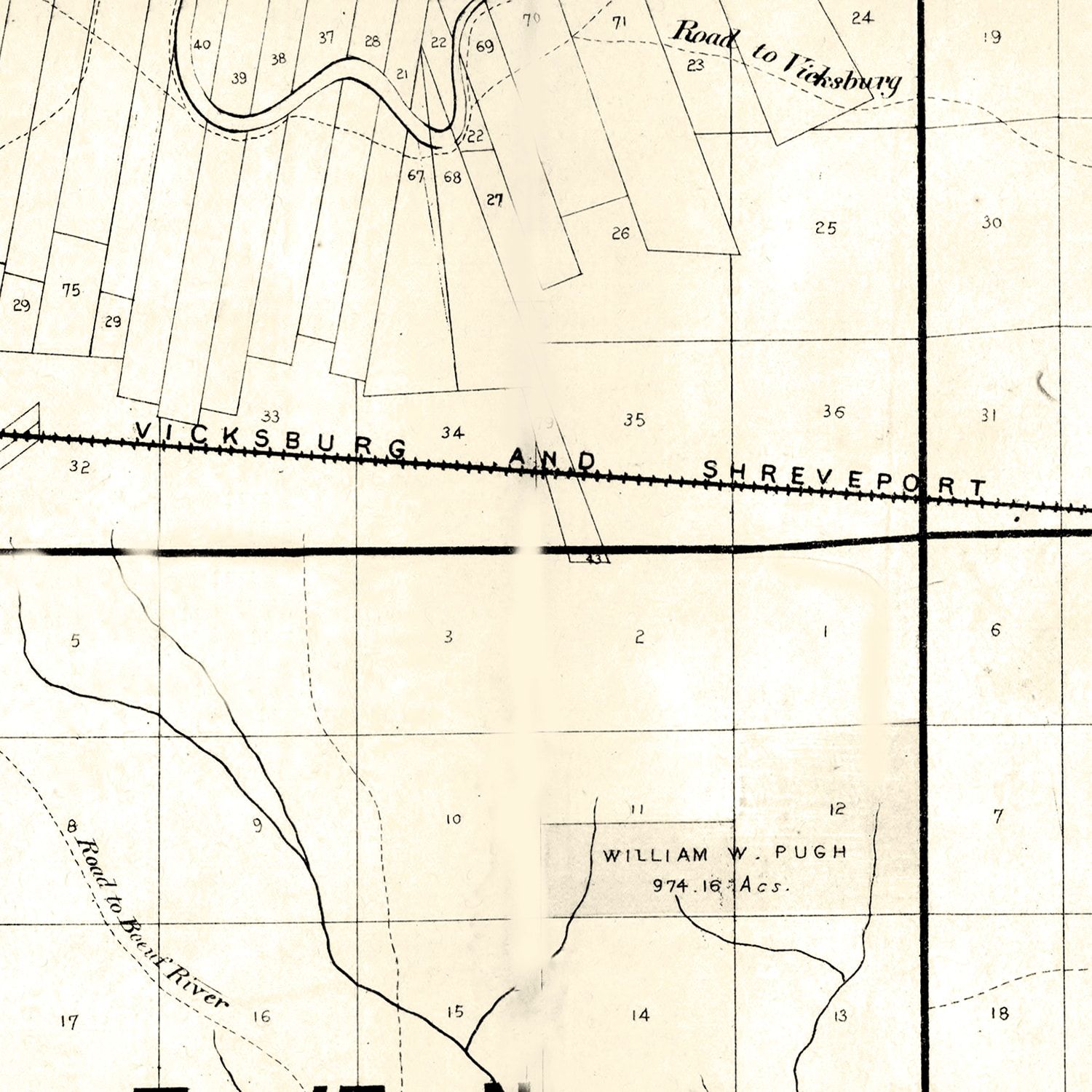 Vintage Map of Washita Parish, Louisiana 1860