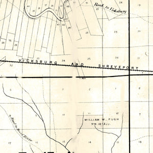 Vintage Map of Washita Parish, Louisiana 1860