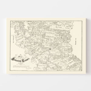 Vintage Map of Anderson County, Texas 1879