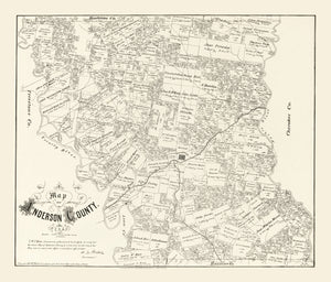 Vintage Map of Anderson County, Texas 1879