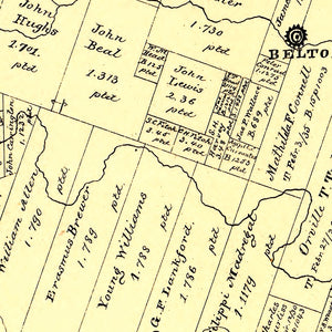 Vintage Map of Bell County, Texas 1879