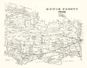 Vintage Map of Bowie County, Texas 1894