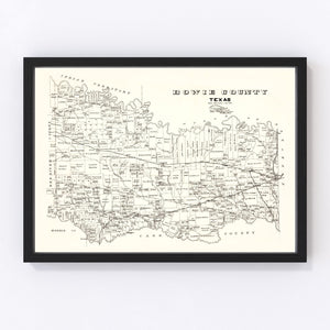 Vintage Map of Bowie County, Texas 1894
