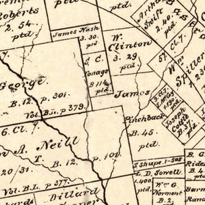 Vintage Map of Caldwell County, Texas 1880