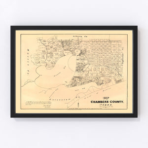 Vintage Map of Chambers County, Texas 1879