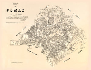 Vintage Map of Comal County, Texas 1879