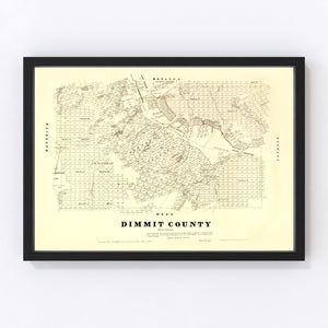 Vintage Map of Dimmit County, Texas 1879