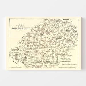 Vintage Map of Fayette County, Texas 1879