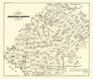 Vintage Map of Fayette County, Texas 1879