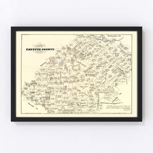 Vintage Map of Fayette County, Texas 1879
