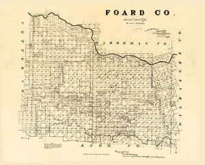 Vintage Map of Foard County, Texas 1891