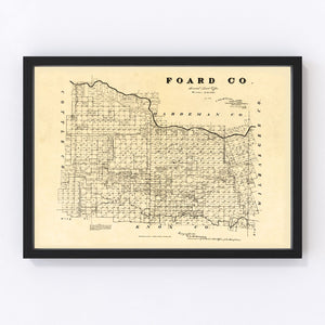 Vintage Map of Foard County, Texas 1891