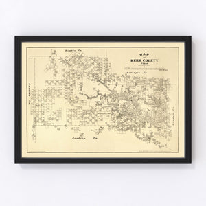 Vintage Map of Kerr County, Texas 1879