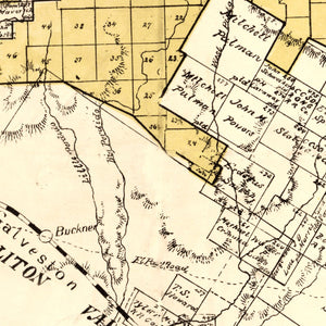 Vintage Map of Kinney County, Texas 1884