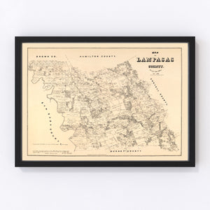Vintage Map of Lampasas County, Texas 1879
