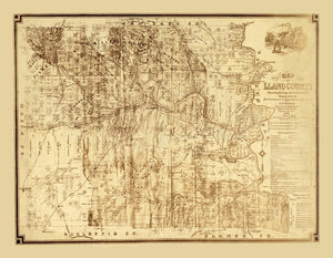Vintage Map of Llano County, Texas 1875