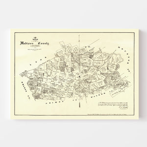 Vintage Map of Madison County, Texas 1879