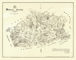 Vintage Map of Madison County, Texas 1879