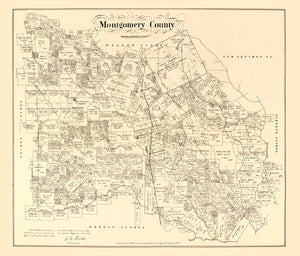 Vintage Map of Montgomery County, Texas 1880