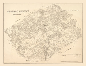 Vintage Map of Navarro County, Texas 1880