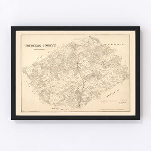 Vintage Map of Navarro County, Texas 1880