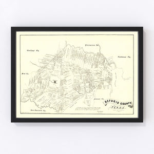 Vintage Map of Refugio County, Texas 1879